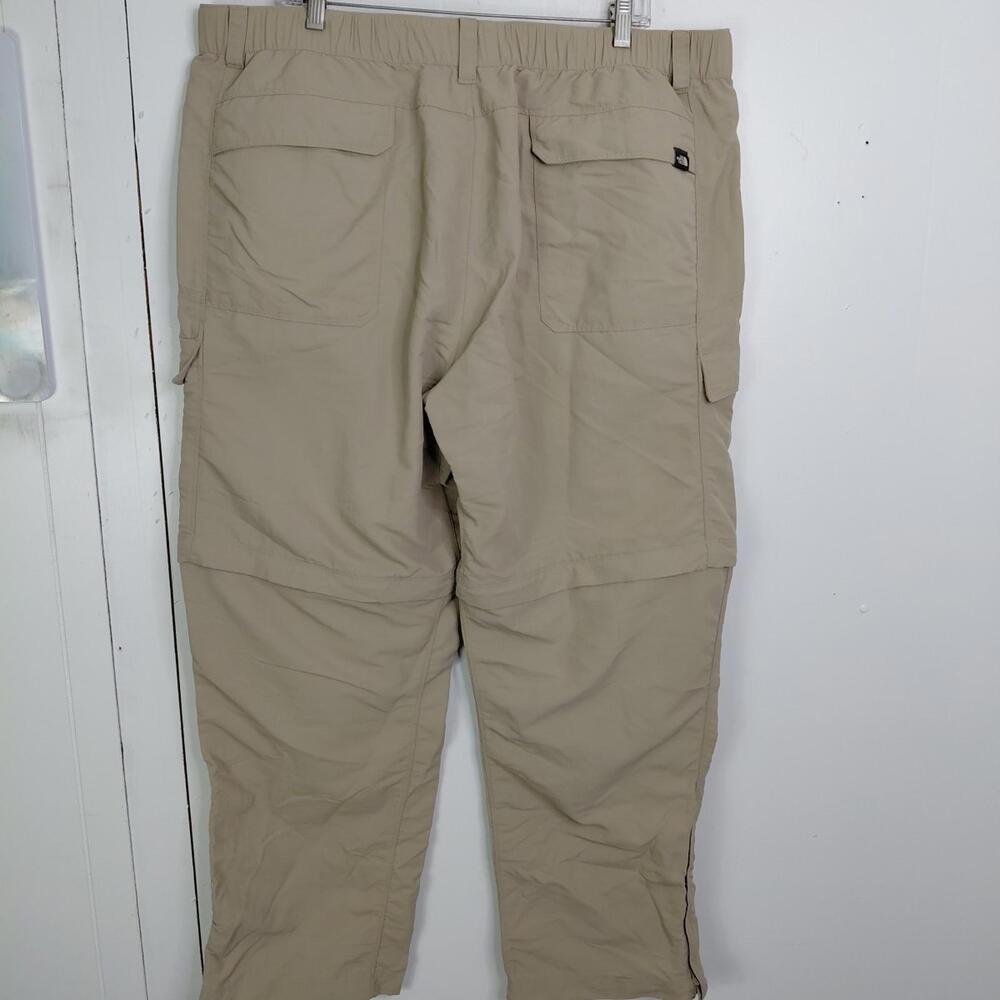 North Face Pants Mens XXL Convertible Hiking Khaki Utility Pockets Gorpcore - Picture 2 of 10